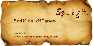 Szűcs Ágnes névjegykártya