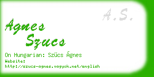 agnes szucs business card
