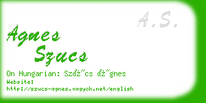 agnes szucs business card